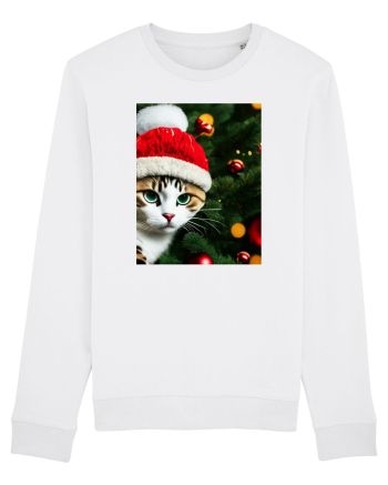 Cat in Christmas tree White