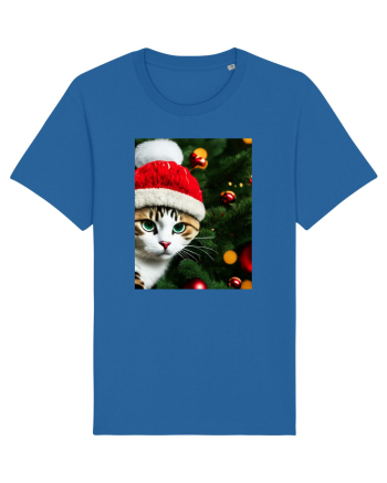 Cat in Christmas tree Royal Blue