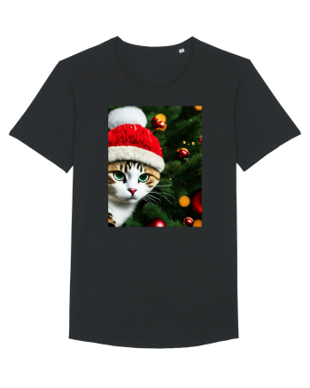 Cat in Christmas tree Black