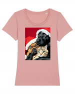 Dogs and cat in Christmas spirit  Tricou mânecă scurtă guler larg fitted Damă Expresser