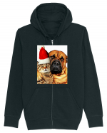 Dogs and cat in Christmas spirit Hanorac cu fermoar Unisex Connector