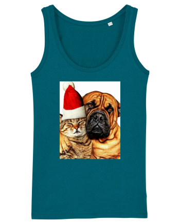 Dogs and cat in Christmas spirit Ocean Depth