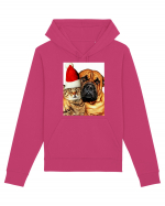 Dogs and cat in Christmas spirit Hanorac Unisex Drummer