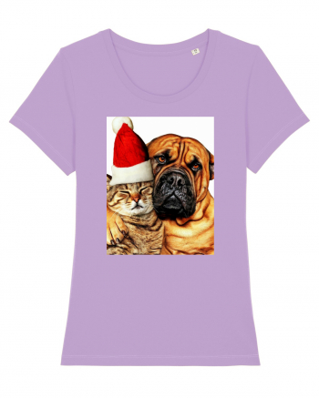 Dogs and cat in Christmas spirit Lavender Dawn