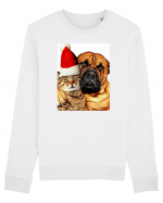 Dogs and cat in Christmas spirit Bluză mânecă lungă Unisex Rise