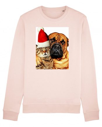 Dogs and cat in Christmas spirit Candy Pink