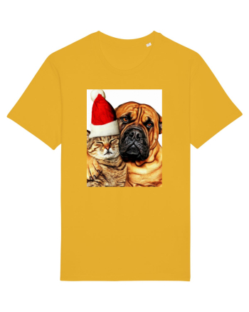 Dogs and cat in Christmas spirit Spectra Yellow