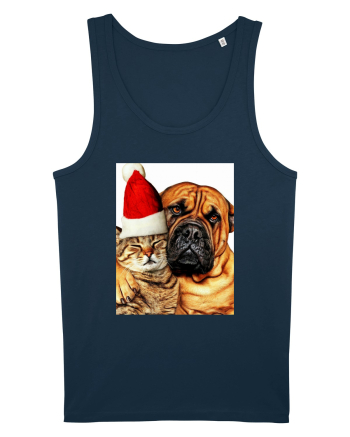 Dogs and cat in Christmas spirit Navy