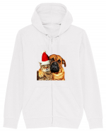 Dogs and cat in Christmas spirit Hanorac cu fermoar Unisex Connector