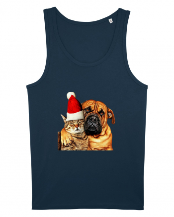 Dogs and cat in Christmas spirit Navy