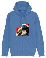 Dogs and cat in Christmas spirit Hanorac cu fermoar Unisex Connector