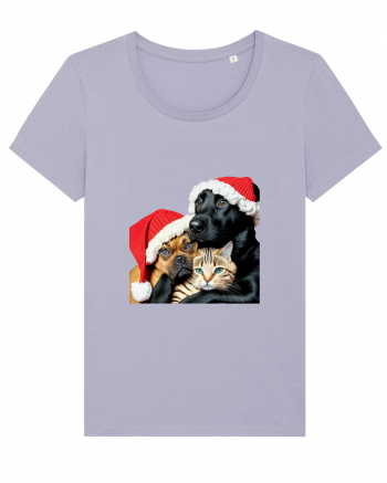Dogs and cat in Christmas spirit Lavender