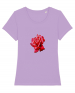 Red rose Tricou mânecă scurtă guler larg fitted Damă Expresser