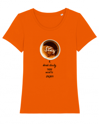 Cup of coffee. Enjoy all the simple thing in Your life.  Bright Orange