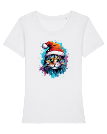 Christmas cat White