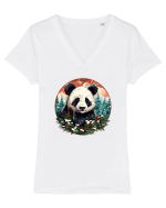 Christmas Panda Tricou mânecă scurtă guler V Damă Evoker