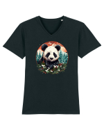 Christmas Panda Tricou mânecă scurtă guler V Bărbat Presenter