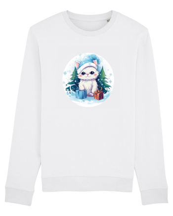 Christmas cat White