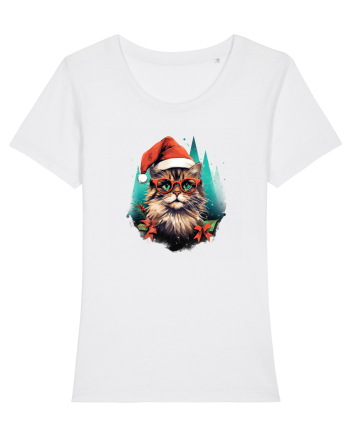 Christmas cat White