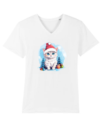 Christmas cat White