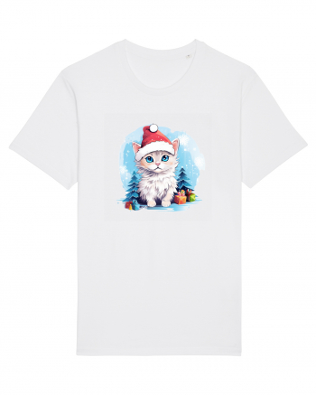 Christmas cat White