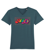 Adventure text Tricou mânecă scurtă guler V Bărbat Presenter