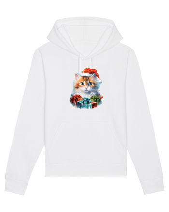 Christmas cat White