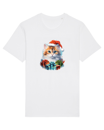 Christmas cat White