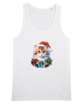 Christmas cat White
