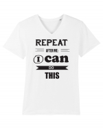 Pot să fac asta Tricou mânecă scurtă guler V Bărbat Presenter