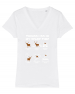 DEER Tricou mânecă scurtă guler V Damă Evoker