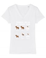 PONY Tricou mânecă scurtă guler V Damă Evoker