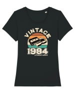 Născut in 1984 Retro sunset videotape Tricou mânecă scurtă guler larg fitted Damă Expresser