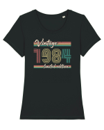 Născut in 1984 ST Darkline vintage Tricou mânecă scurtă guler larg fitted Damă Expresser