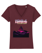 Născut in 1984 SW pyramid limited edition Tricou mânecă scurtă guler V Damă Evoker