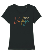 Elegant and vintage 1984 - Cadou aniversar 1984 Tricou mânecă scurtă guler larg fitted Damă Expresser