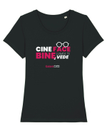 Cine face bine, lumea te vede Tricou mânecă scurtă guler larg fitted Damă Expresser