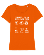 MUSIC Tricou mânecă scurtă guler larg fitted Damă Expresser