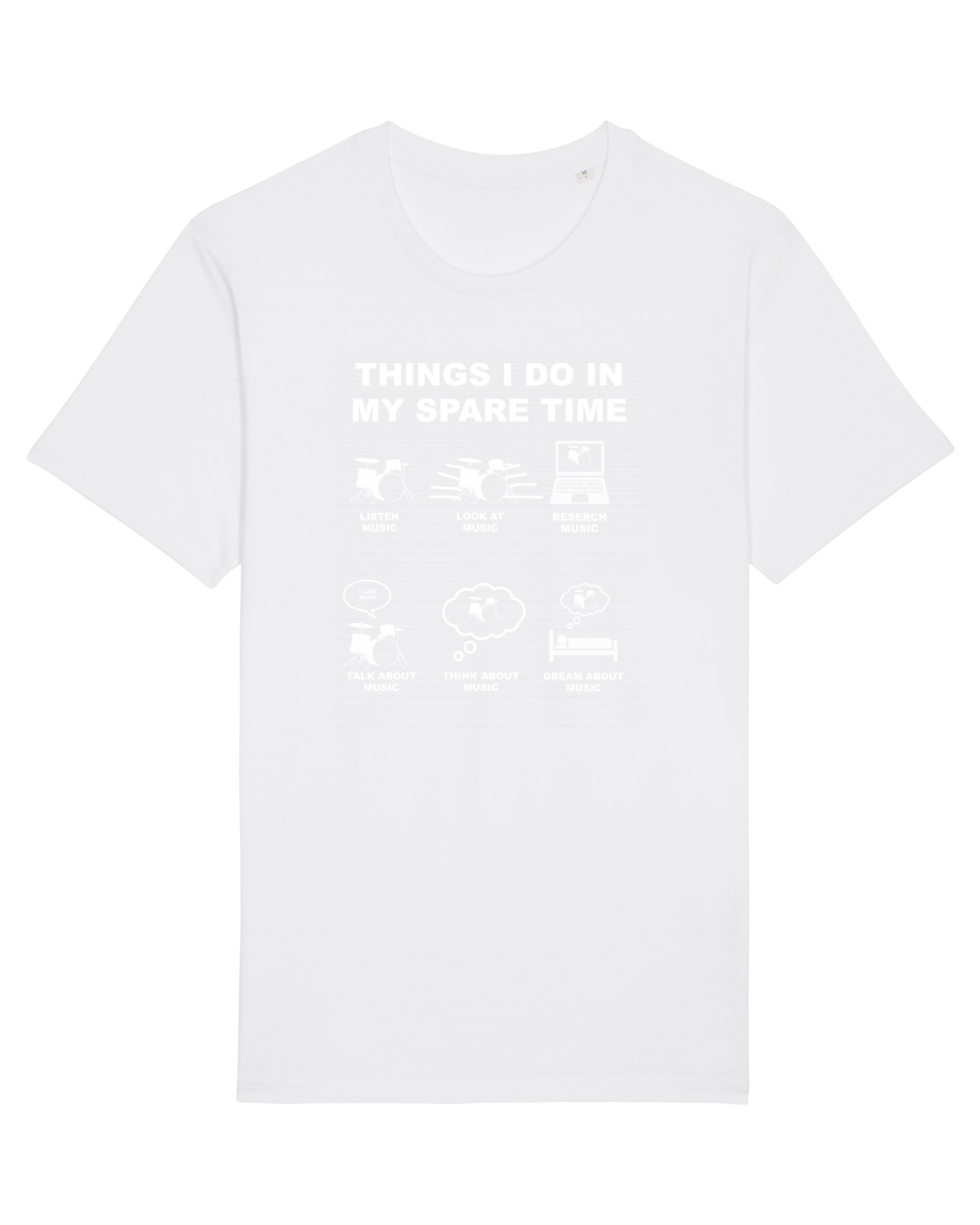 Tricou mânecă scurtă Unisex Rocker White