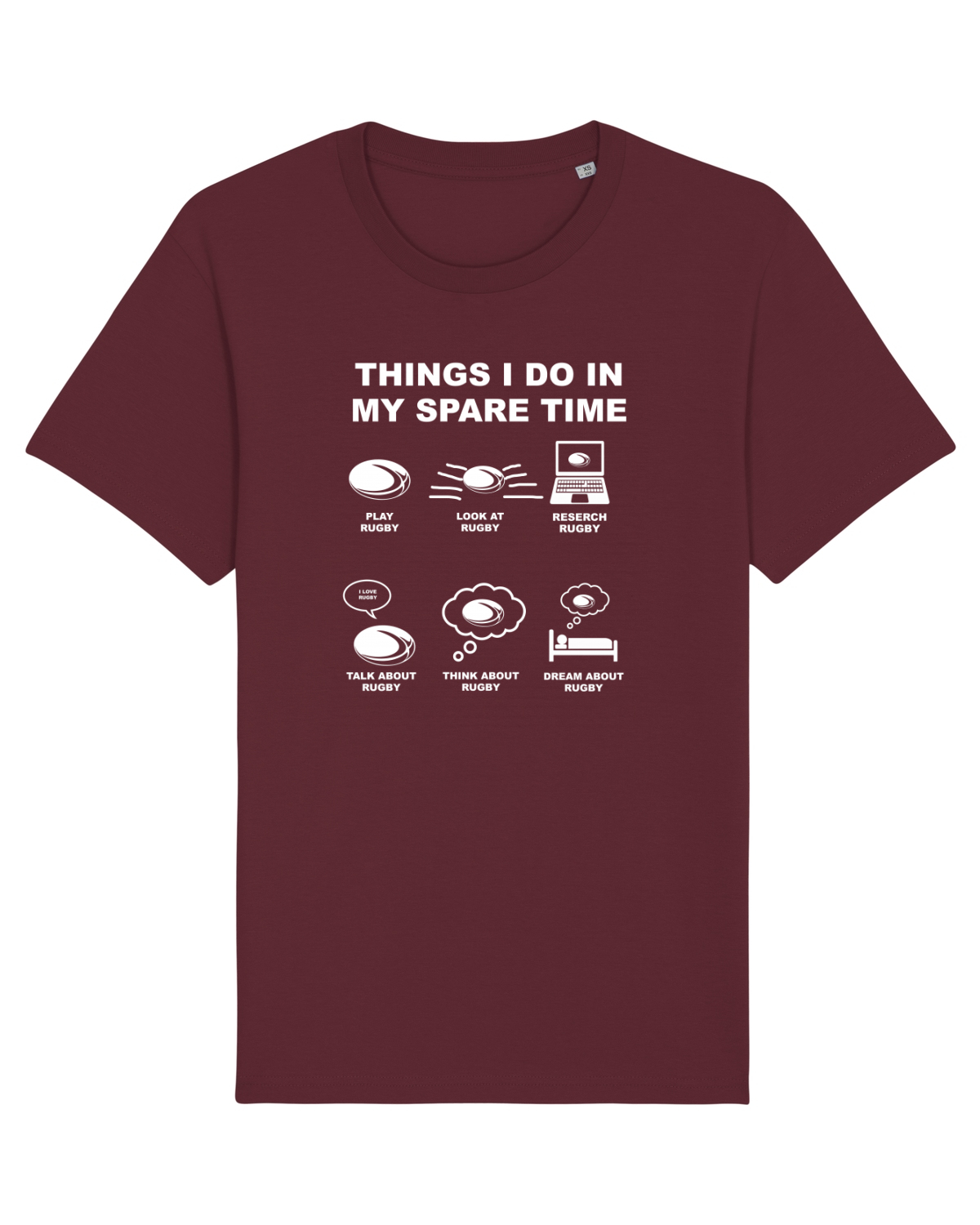 Tricou mânecă scurtă Unisex Rocker Burgundy