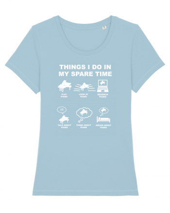 PIANO Tricou mânecă scurtă guler larg fitted Damă Expresser