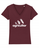 AGRICULTOR Tricou mânecă scurtă guler V Damă Evoker