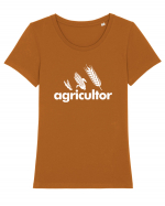 AGRICULTOR Tricou mânecă scurtă guler larg fitted Damă Expresser