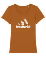 Tractorist Tricou mânecă scurtă guler larg fitted Damă Expresser