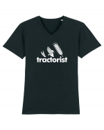 Tractorist Tricou mânecă scurtă guler V Bărbat Presenter