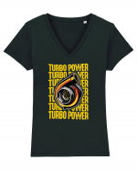 Turbo Power Tricou mânecă scurtă guler V Damă Evoker