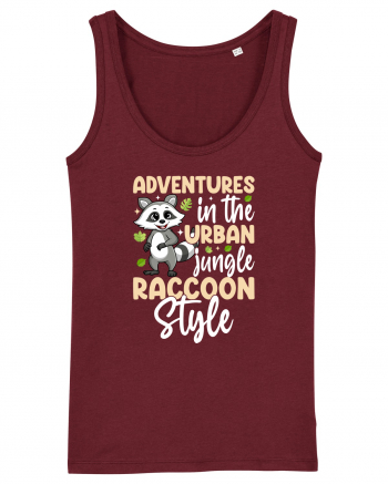 Adventures in the urban jungle Raccoon Style Burgundy