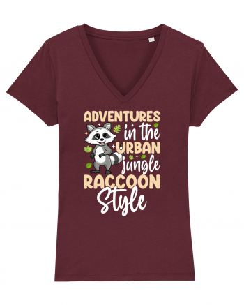 Adventures in the urban jungle Raccoon Style Burgundy