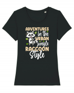 Adventures in the urban jungle Raccoon Style Tricou mânecă scurtă guler larg fitted Damă Expresser