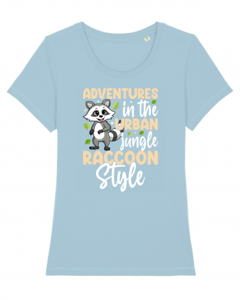 Adventures in the urban jungle Raccoon Style Sky Blue